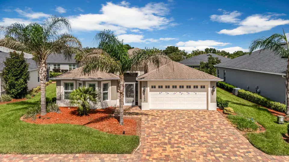 Mo’s photograph of 10369 Silver Maple Avenue in Oxford, with palms and a paver driveway
