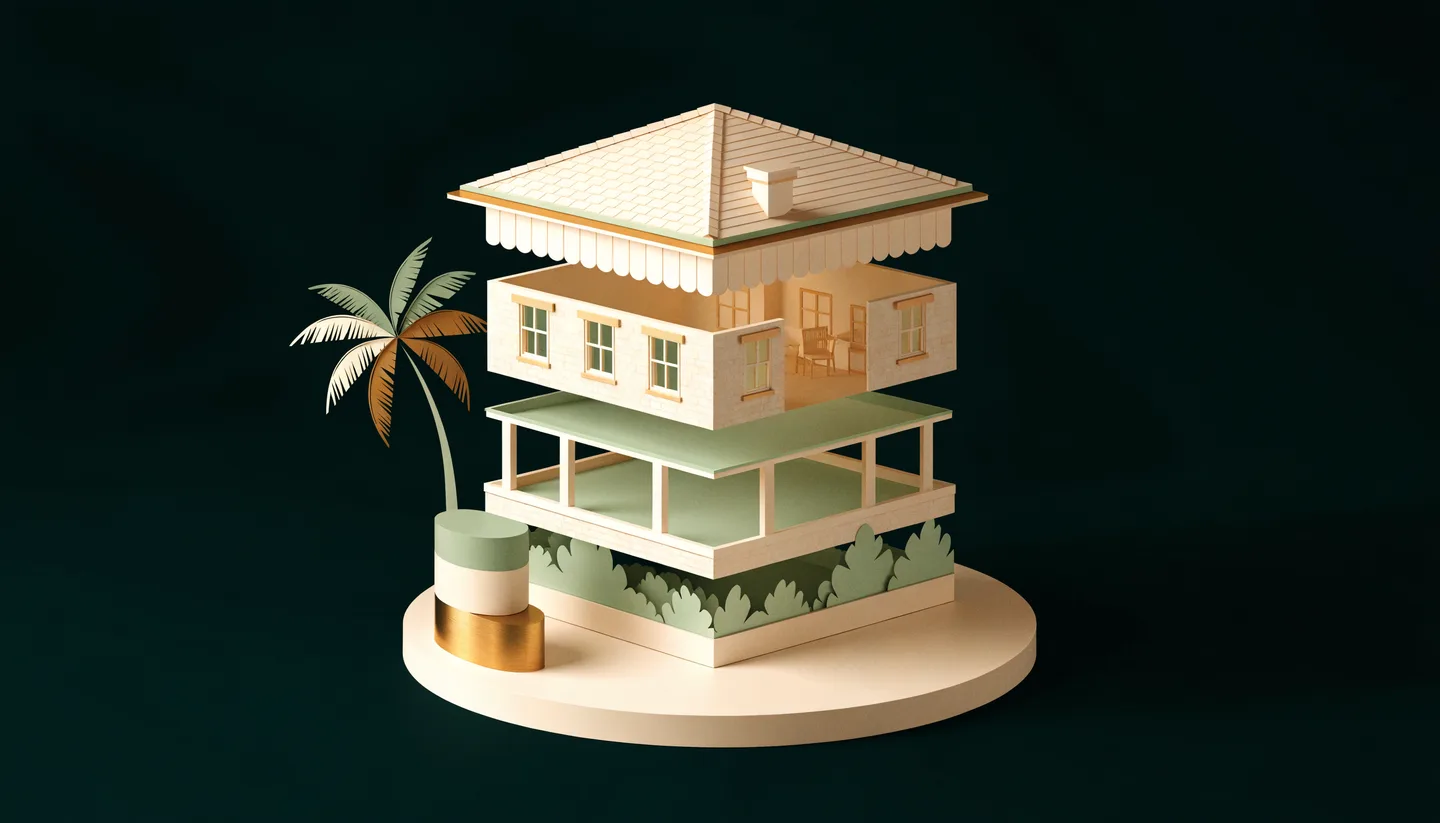 Conceptual illustration representing the costs of owning a home.