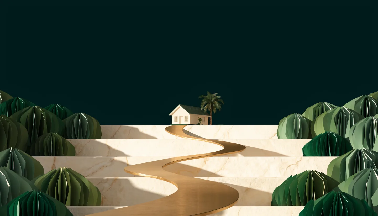 Conceptual home and planning illustration for preparing a property sale.